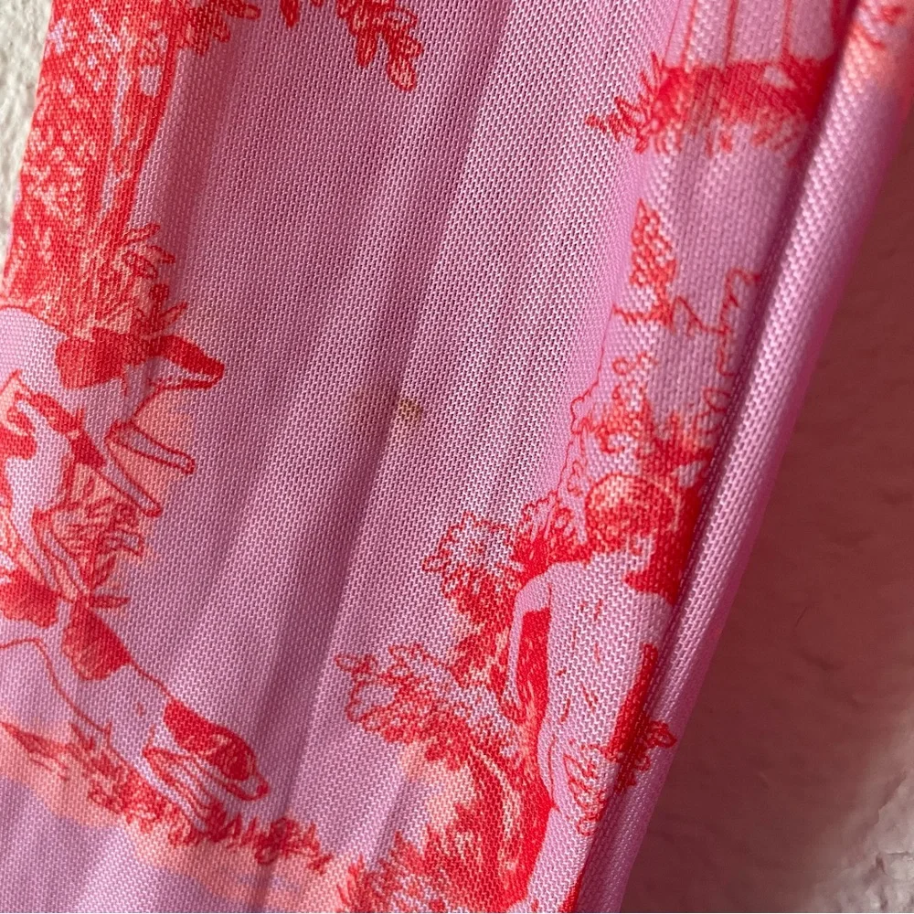 Rachel Antonoff Taffy Batter MANHUNT Lillian Pink/Red Mesh Knit Top Size Large - Picture 12 of 16